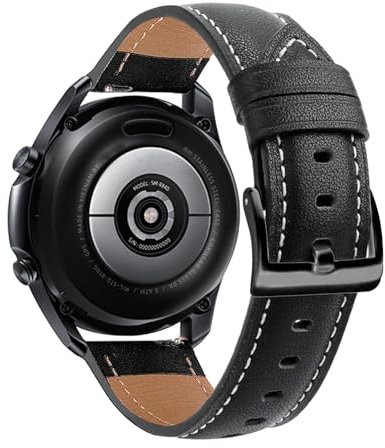 ahayo Genuine Leather Watch Strap for Garmin Venu/Venu Sq/Venu 2 Plus/Vivoactive 5, 20mm Quick Release Wristband for Garmin Approach S40,Vivomove 3, Forerunner 165(Black)