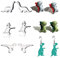 XHBTS 6 Paare Winzige Dinosaurier Ohrstecker für Frauen Männer Brontosaurus Dinosaurier Ohrstecker Kleine Dinosaurier Ohrringe Ohrstecker Acryl Dinosaurier Drop Dangle Ohrringe mit Mini Stoff,Box