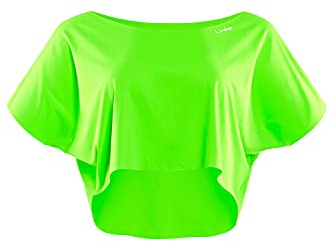WINSHAPE Damen Functional Light Cropped Dance-top Dt104 T-Shirt, Neon-grün, XL EU