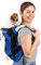 Galatée Hundetragerucksack, Tragbarer Verstellbarer Hunderucksack, Belüfteter Haustiertragerucksack, Haustierrucksack Zum Wandern Im Freien Wandern Bergsteigen Reisen(S, Blau)