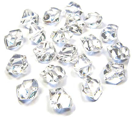 ARZASGO 1000PCS Acrylic Crystals Ice Rocks Clear Stones for Vase Fillers, Table Scatter, Party Favor, Wedding Decoration, Arts Crafts (1.5cm,Clear)