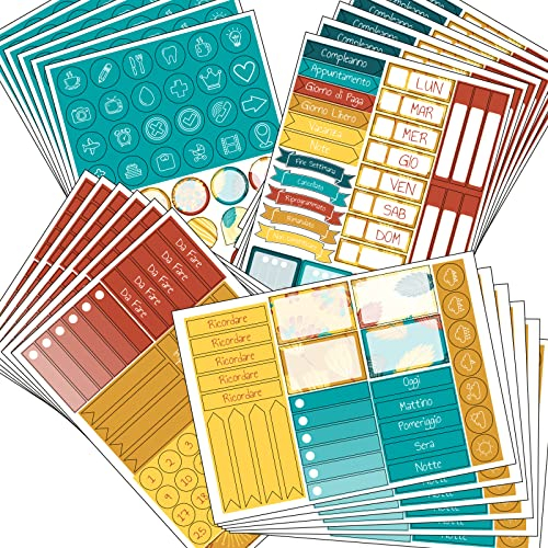 Aufkleber für Terminplaner, italienischer Planer, Aufkleber für Planer / Aufkleber für Planer / Tagebuch / Aufkleber für Planer und Agendas / Labels Agendas Planners