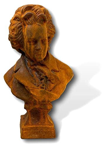 aubaho Skulptur Beethoven Gartenfigur Eisen Figur Statue Rost Antik-Stil