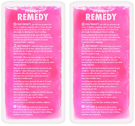 Perfect Remedy, Kühlpads für Verletzungen, Wiederverwendbarer Kühlpack und Wärme-Kompressen, Kühlpad für Schmerzlinderung, Kühlakku Gel für Knie, Rücken, Hals, Knöchel, 2 Stück, Regulär, Blau