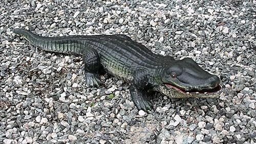 aubaho Krokodil Figur Gartenfigur Gusseisen Skulptur Alligator Teich Garten Afrika 75cm