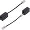 HAWAKA Adaptador RJ11 a RJ45, cable de teléfono negro RJ11 6P4C a Ethernet RJ45 8P8C,conector para cable de teléfono RJ11 a módem ADSL(2 Piezas, Negro)