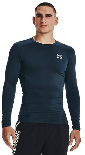 Under Armour Men's HeatGear Compression Long-Sleeve T-Shirt, (466) Darling Blue / / White