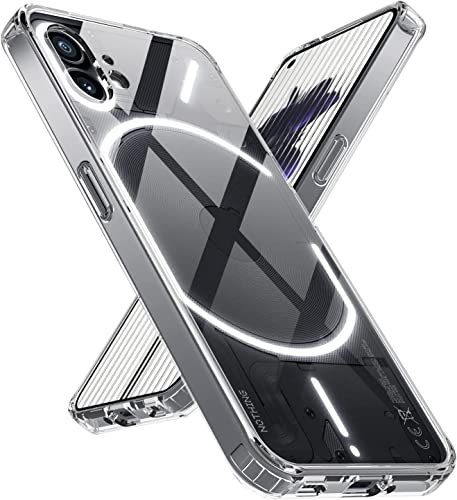 CAPTOR Coque transparente pour Nothing Phone 1, étui TPU en silicone souple et mince, protection de haute qualité avec bord surélevé pour écran et appareil photo