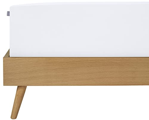 Schiesser Jersey Elasthan Spannbettlaken Elli | 97% Baumwolle aus nachhaltiger Produktion | für Matratzen 140x200cm bis 160x220cm | Matratzenhöhe bis 30cm | Weiß