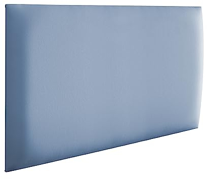 RAVIO Panneaux muraux rembourrés | Lambris 3D avec Mousse | Coussin Mural comme tête de lit pour lit | Decoration Murale pour Chambre, Chambre d'enfant, Bureau, Couloir | Bleu Clair, 50 x 30 cm