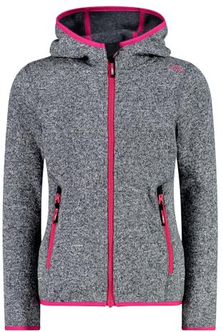CMP Giacca Kid G con Cappuccio Fisso Unisex - Bambini e Ragazzi, Titanio-Fuxia, 116