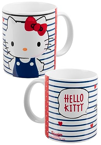 Hello Kitty - Taza (porcelana, 320 ml), diseño de corazones