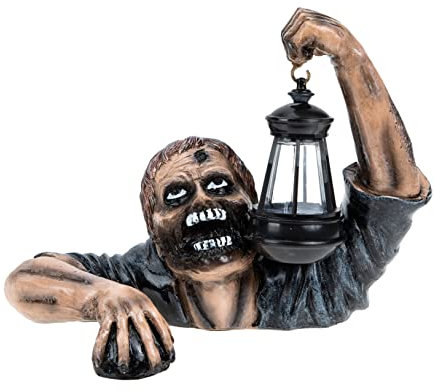 Yardwe Zombie-Laterne-verzierung Zombie-Statue Mit Licht Halloween-Zombie-Dekoration Gruselige Spukhaus-partydekorationen Gruselige Zombie-Dekoration Wohnkultur Offenbarung Kriechen Glas