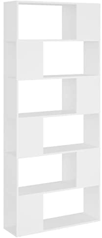 vidaXL Bücherschrank Raumteiler weiß 80x24x186cm Holzwerkstoff