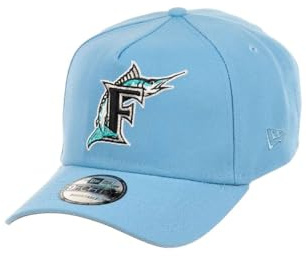 New Era Florida Marlins MLB Cooperstown Sky Blue 9Forty A-Frame Snapback Cap - One-Size