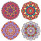 GORGECRAFT 4 Stile Mandala-Fensteraufkleber 16cm Nicht Klebend Statische Blume Des Lebens Schiebetür-Aufkleber Wasserfeste Feder-Fensterfolie Verhindert Dass Vögel Auf Schlafzimmer Badezimmer Treffen