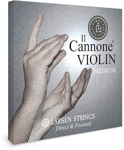 LARSEN STRINGS Violin Saiten II Cannone - 4/4 Violine - Medium - 4-Saiten Satz Direct & Focused, Spannung 22,6 kg/49.20 lbs
