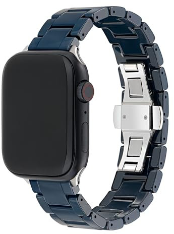 Ted Baker Blue Ceramic Strap Silver Buckle for Apple Watch® (Model: BKS42S432B0), Blue