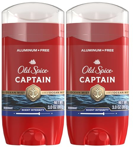 Old Spice Aluminum Free Deodorant for Men, 24/7 Odor Protection & Signature Scent Control, 24/7 Freshness & Lasting Scent, Captain with Bergamot Scent, 3.0 oz (Pack of 2)