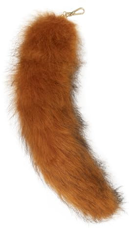 hbbhml Porte-clés queue de chat en fausse fourrure pour costume d'Halloween, accessoires de cosplay, renard, taille unique