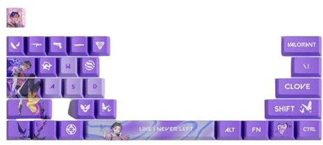 Valorant Clove Lot de 29 Capuchons de Touches pour Clavier Mécanique de Jeu PC Universel, PBT OEM Profile Dye Sublimation Disposition, Revêtement Résistant à l'usure pour Cadeau pour Amis