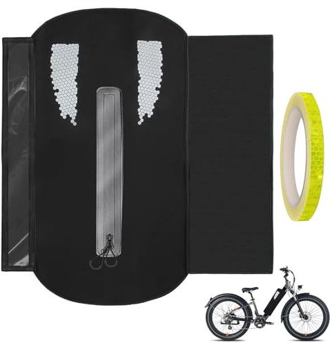Asfrode E-Bike Akku Schutzhülle mit Flaschenhalterung Öffnung, Akkuschutz Zubehör, Universelle Schutzhülle mit Reflektierendes Klebeband, Thermoschutzhülle für Lebensdauer Verlängern