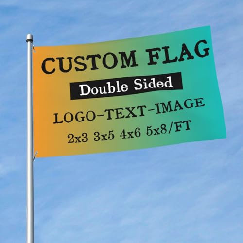 Benutzerdefinierte Flaggen & Personalisierte Banner - Gestalten Sie Ihre eigene Flagge, fügen Sie Ihr Logo/Text/Foto hinzu, für Geschäftliche Feiertagsdekorationen - 4x6 Ft - Doppelseitig