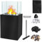 XMTECH Rechteck Freistehender Bio-Ethanol Stand-Kamin für Indoor und Outdoor, Kamin Ethanol mit bis zu 60 min Brenndauer, Bioethanolkamin Bodenkamin, Wohnzimmer Terrasse Garten (80x35x18 cm)
