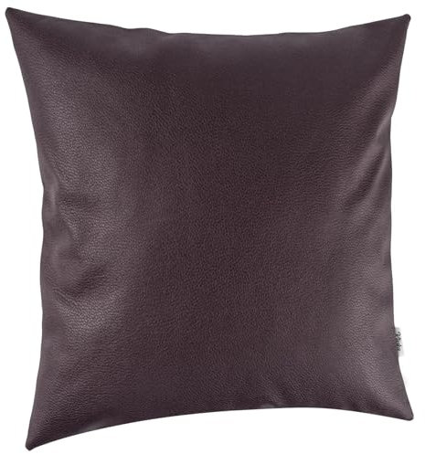 Kissenbezug Kunstleder Dekokissen Sofakissen Leder-Kissenbezüge Kissenhülle Kissen KUMO Braun 40x40cm ohne Füllung