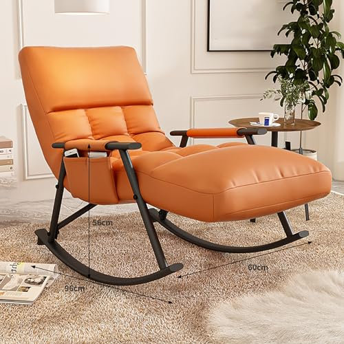 Mecedora para exteriores con cojín acolchado y marco de acero, balancín de gran tamaño para patio, patio, balcón, porche, silla de camping cómoda y duradera, capacidad de peso de 300 libras, color
