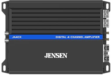 Jensen JA4CH Class-D 4-Channel Amplifier | 1000 Watts Peak Power | Compact Design | Bridegeable | New