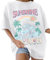 Lonya T-Shirt Oversize à col Rond pour Femme Tee Shirt à Manches Courtes Grande Taille Femme Sunshine Lettres Créatives Arc-en-Ciel Haut D'été Décontracté Coton Loose Streetwear Top, Blanc, XXL