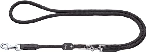HUNTER Vario Freestyle Dog Lead Colour: Black, Infinitely Adjustable Length, Robust and Non-Slip Rope, Weatherproof and Easy to Clean, Perfect for Everyday Use and Training, Size: 8/260