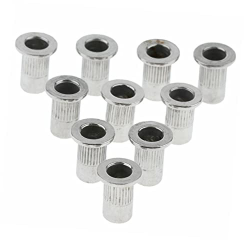 BELLIFFY 10 Stück Edelstahl Flachkopfmuttern Mit Gewindeeinsatz Für Blech Stahl Aluminium Und Kunststoff