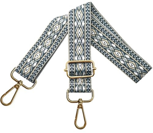 Verstellbarer Schultergurt für Taschen Damen Tragegurt, Taschengurte zum Wechseln, Taschengurt Breit 3.8cm mit Gold Karabiner, Schulterriemen für Schultertasche Handtaschen, Hellblau, N33
