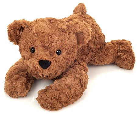Teddy Hermann 91333 Teddy liegend braun 40 cm, Kuscheltier | Besonders flauschiger Premium-Plüsch, mit viel Liebe zum Detail, ab 0 Monaten, waschbar, weicher Plüsch