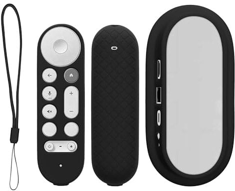 kwmobile Funda Compatible con Google TV Streamer 4K - Set de 2X Case Protector de Silicona para Mando a Distancia Negro
