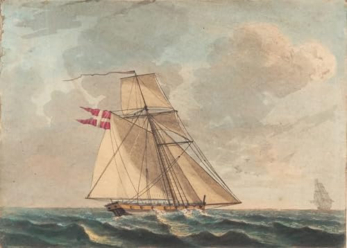 POSTERIIk Vintage Abstrakt auf Leinwand Vintage Wandbild ein dänischer Kutter der dicht am Wind segelt von Niels Truslew Tier Poster für Wohnzimmerdekoration 60x90cm