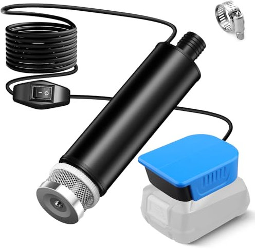 WALTER Schmutzwasserpumpe Kompatibel mit Bosch PBA 18V Batterie, 30L/min, Lift 15FT, 120W angetriebene Wasserpumpe, Tiefbrunnen Transferpumpe für Garten, Camping, Kiddie Pool, Fischtank