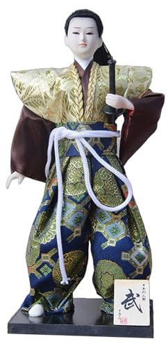GMBYLBY 12 Zoll Japanische Samurais Puppen Mit Traditionellen Kimonos Für Display Und Sammlung