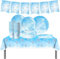 YINcrinx 62PCS Frozen Party Tableware Set, Cumpleaños de la bandera de cola de pescado de decoración, copos de nieve de cumpleaños vajilla para niños fiesta de cumpleaños