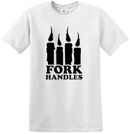 Darkwear Fork Handles OR Four Candles T-shirt humoristique pour homme, T-shirt Noir/blanc, XXL