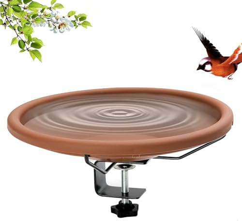 Vogelbad Für Den Außenbereich | Terrasse Montiert Abnehmbare Schale | Outdoor Vogelbad Mit UV-Beständigem Futterspender | Für Sittich Fink Balkon Geländer Garten Hof Terrasse Zuhause