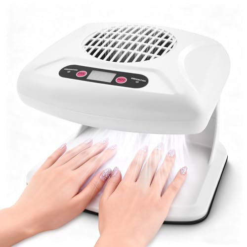 Nail Dryer for Normal Nail Varnish, 300W Air Nail Dryer with Warm & Cool Air, Automatic Sensor Nail Polish Dryer for Hands and Feet, Safe Manicure Tool for Home and Salon