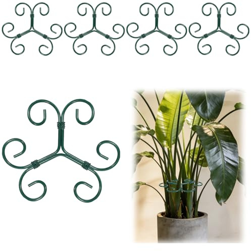 PEOVLVN 4 Pcs Plant Stem Supports for Indoor Plants, Iron Monstera Plant Support Stakes Plant Supports for Indoor Plants Holders Climbing and Thriving Growth Decorative Accessories