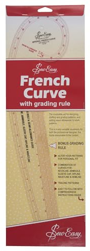Sew Easy French Curve Template – Imperial Quilting & Patchwork Rule for Applique Sewing, Transparent Acrylic Non-Slip