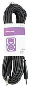 chord qtx 12 m 6.3 mm Mono Jack to 6.3 mm Mono Jack Speaker Lead - Black