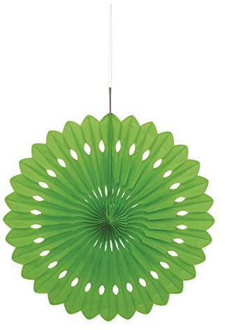 Lime Green Solid Tissue Paper Fan (40cm) 1 Piece - Hanging Decoration for Party & Event Decor