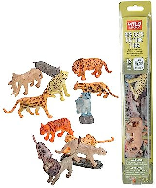 Wild Republic 12894 - Nature Tube Spielset, Raubkatzen, 32 cm, Mehrfarbig/Meereswellen (Ocean Tides)