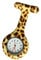 Yellow Leopard Print Silicone Nurse Doctor Paramedic Tunic Brooch Fob Watch Medical Watch with One Extra Battery